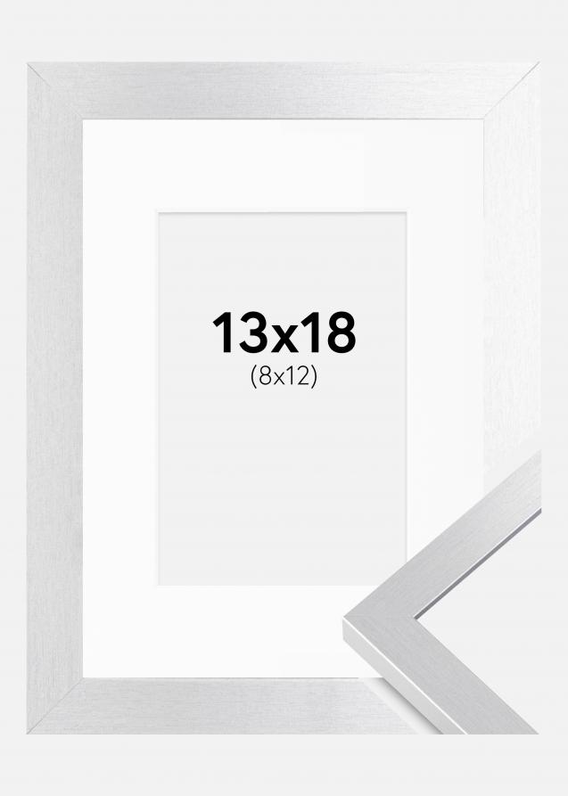 Cadre Selection Argent 13x18 cm - Passe-partout Blanc 9x13 cm