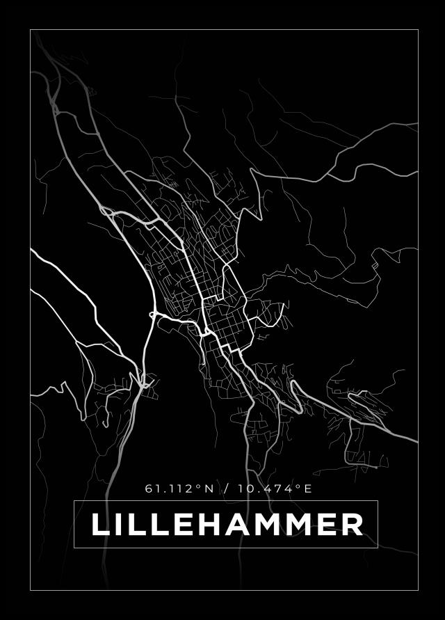Map - Lillehammer - Black