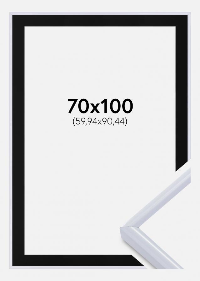 Cadre Victoria Blanc 70x100 cm - Passe-partout Noir 24x36 pouces