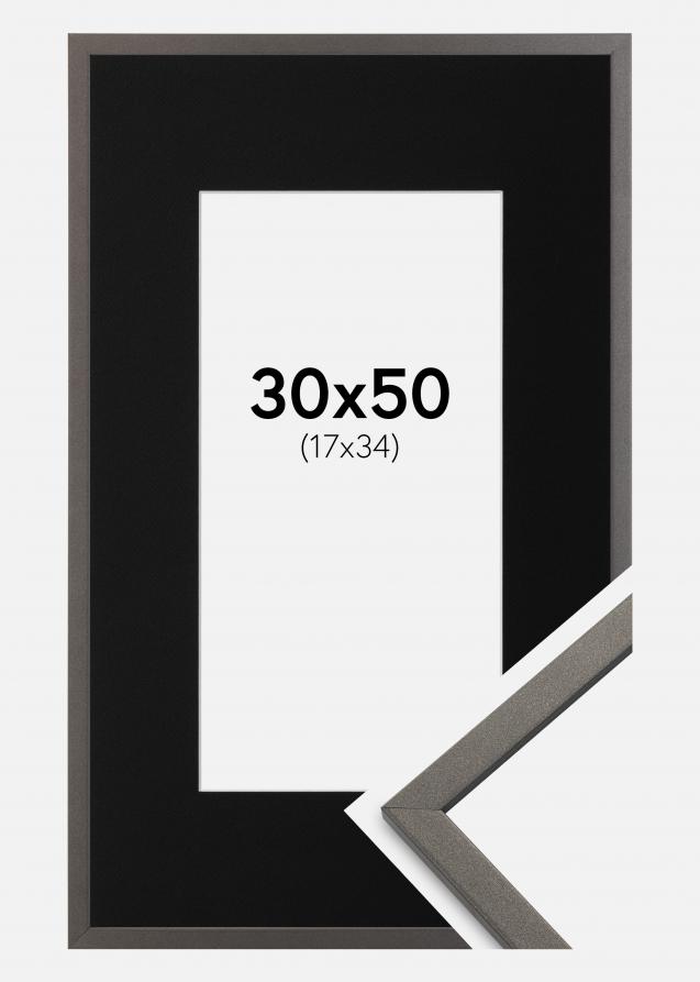 Cadre Edsbyn Graphite 30x50 cm - Passe-partout Noir 18x35 cm