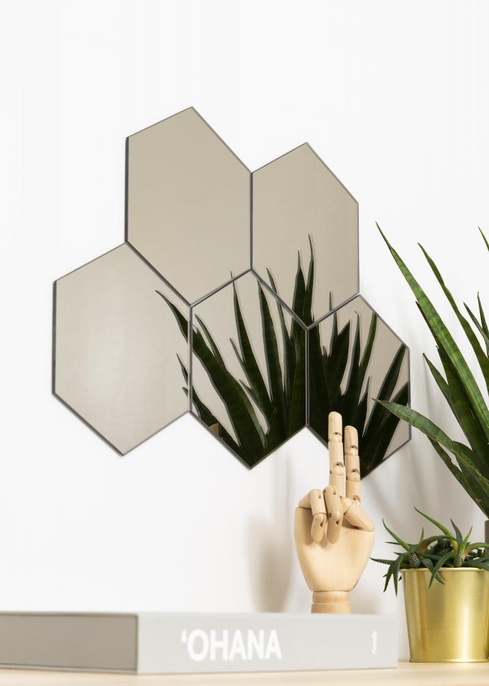 KAILA Miroir Hexagon Dark Bronze 18x21 cm - 5-pack