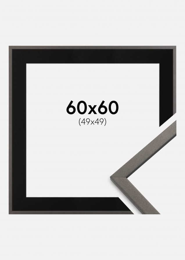 Cadre Edsbyn Graphite 60x60 cm - Passe-partout Noir 50x50 cm