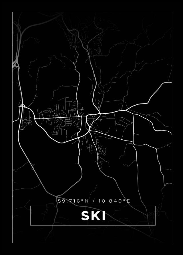 Map - Ski - Black
