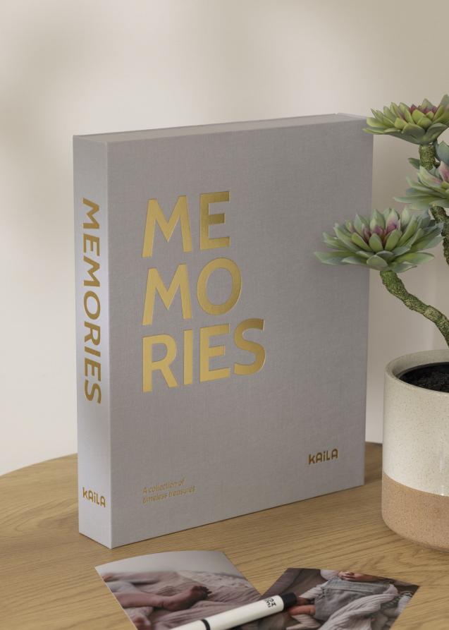 KAILA MEMORIES Grey - Coffee Table Photo Album (60 Pages Noires / 30 Feuilles)
