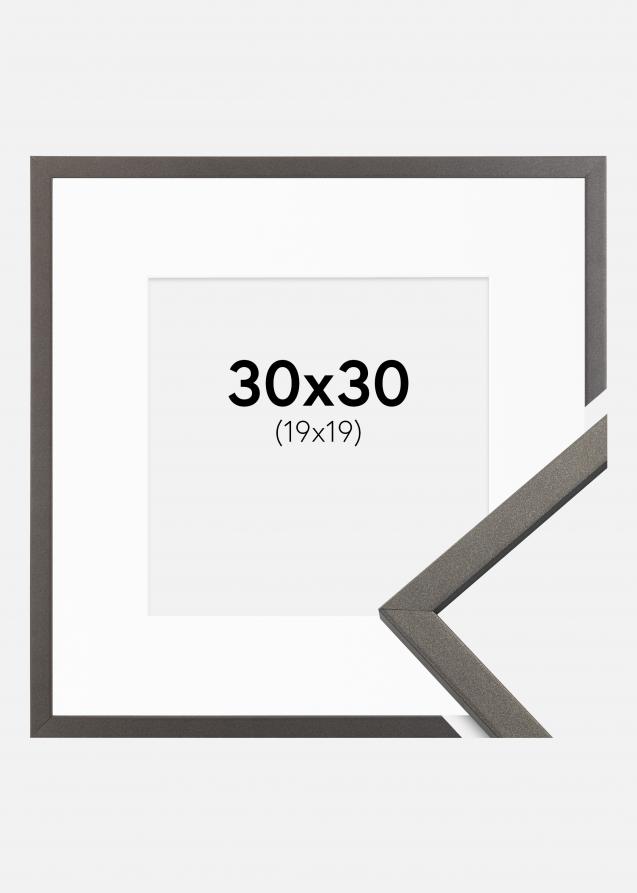 Cadre Edsbyn Graphite 30x30 cm - Passe-partout Blanc 20x20 cm