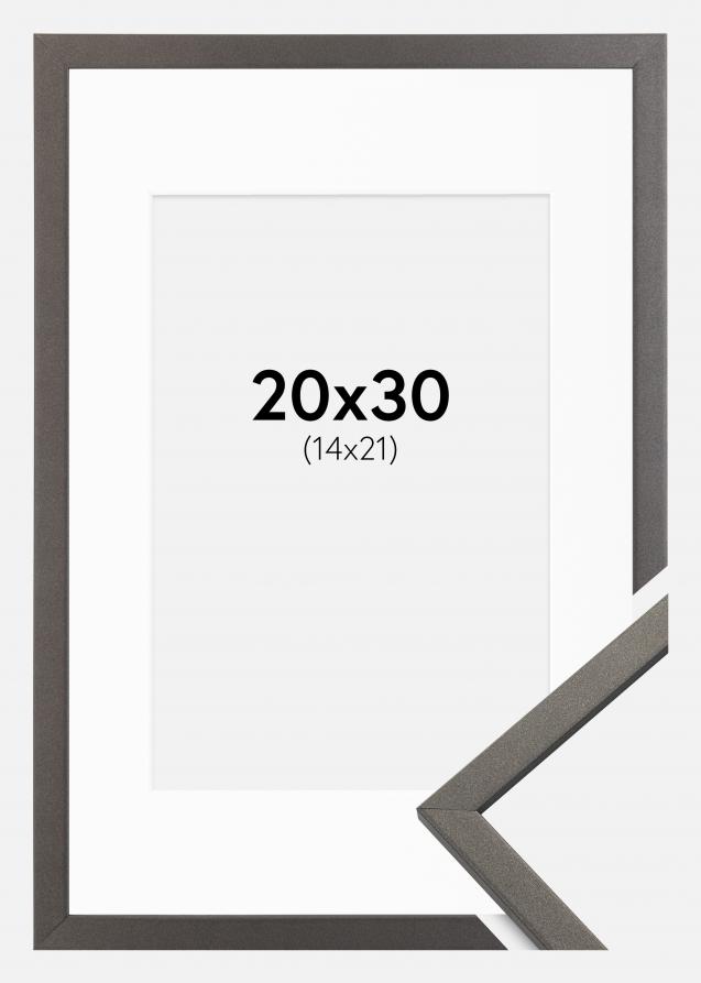 Cadre Edsbyn Graphite 20x30 cm - Passe-partout Blanc 15x22 cm