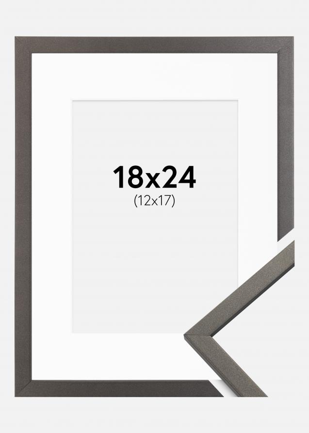 Cadre Edsbyn Graphite 18x24 cm - Passe-partout Blanc 13x18 cm