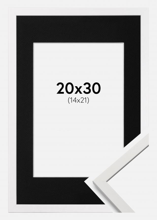 Cadre Edsbyn Blanc 20x30 cm - Passe-partout Noir 15x22 cm