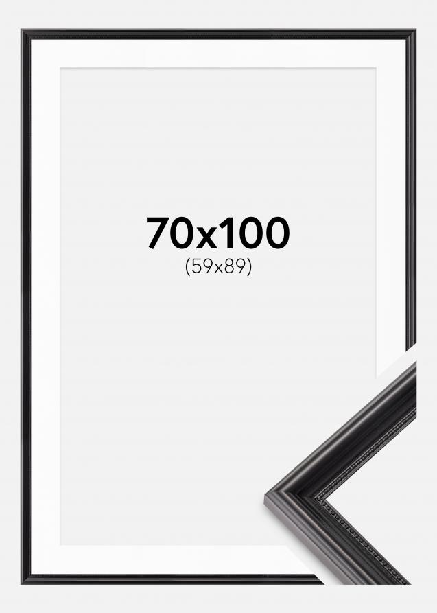 Cadre Gala Noir 70x100 cm - Passe-partout Blanc 60x90 cm