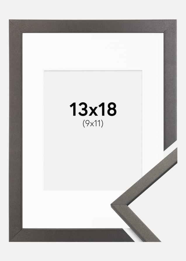 Cadre Edsbyn Graphite 13x18 cm - Passe-partout Blanc 10x12 cm