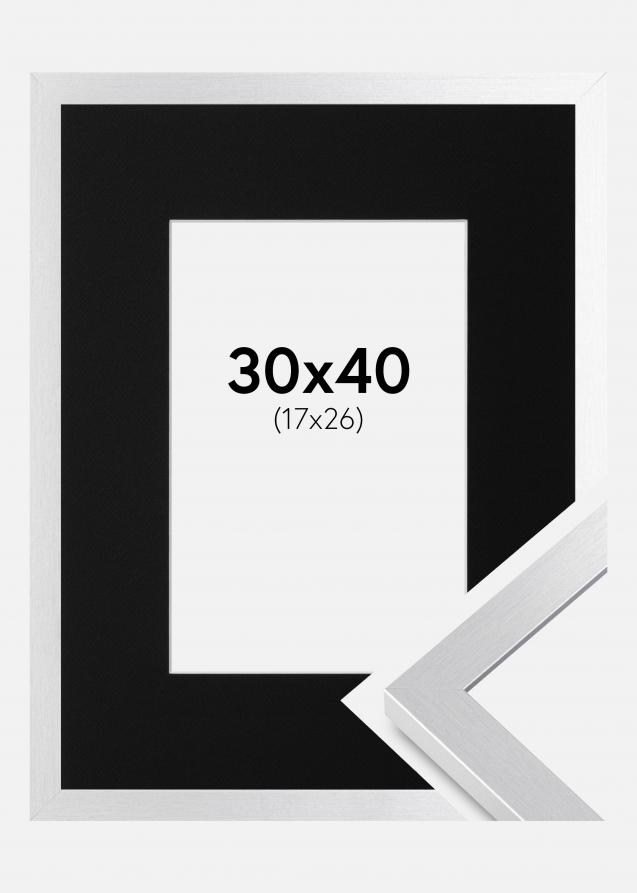 Cadre Selection Argent 30x40 cm - Passe-partout Noir 18x27 cm