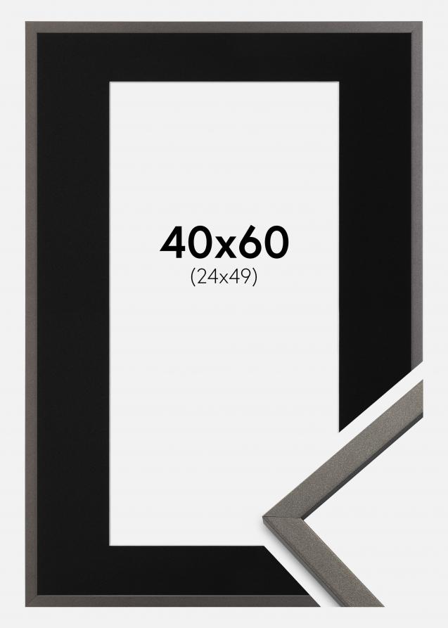 Cadre Edsbyn Graphite 40x60 cm - Passe-partout Noir 25x50 cm