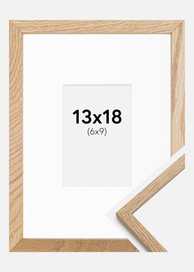 Cadre Oslo Chêne 13x18 cm - Passe-partout Blanc 7x10 cm