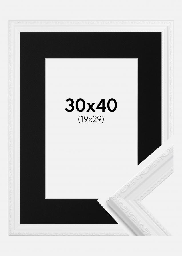 Cadre Abisko Blanc 30x40 cm - Passe-partout Noir 20x30 cm