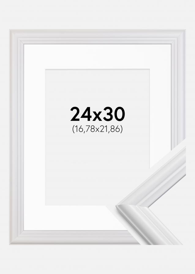 Cadre Siljan Blanc 24x30 cm - Passe-partout Blanc 7x9 inches