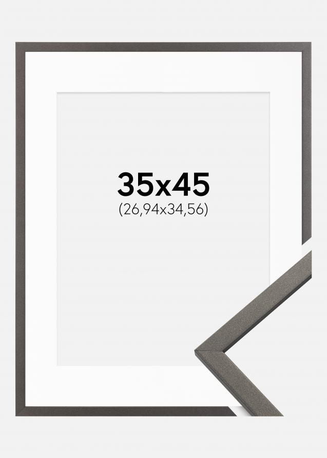 Cadre Edsbyn Graphite 35x45 cm - Passe-partout Blanc 11x14 pouces