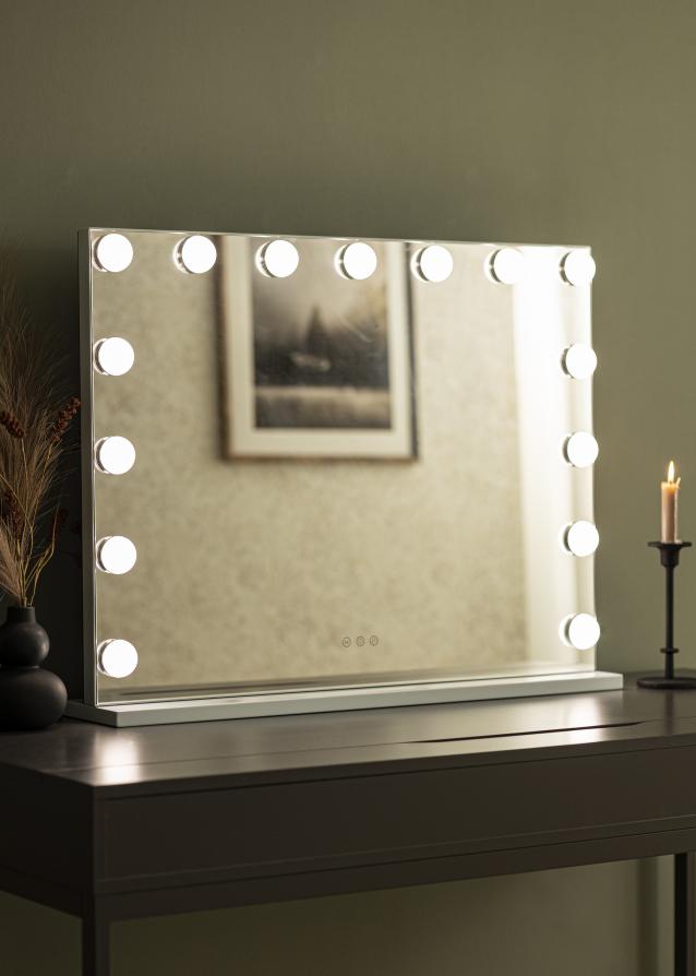 KAILA Miroir de maquillage Vanity LED 15 Blanc 80x60 cm