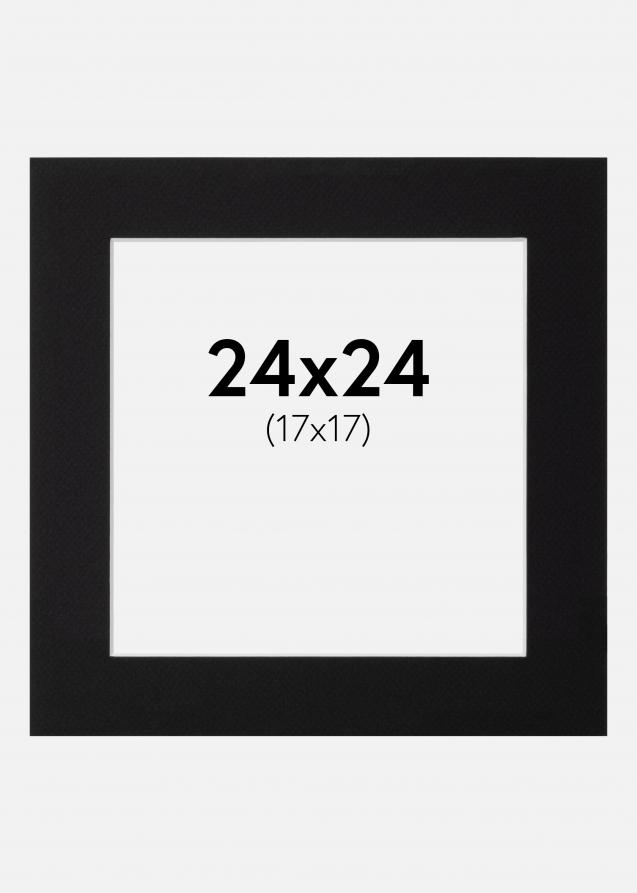 Passe-partout Noir Standard (noyau blanc) 24x24 cm (17x17)