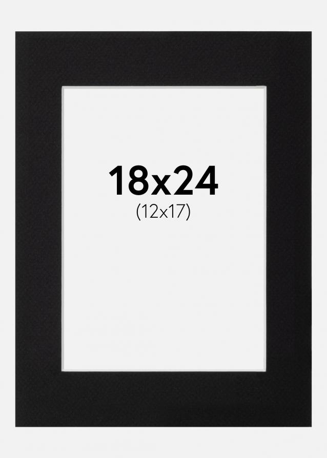 Passe-partout Noir Standard (noyau blanc) 18x24 cm (12x17)