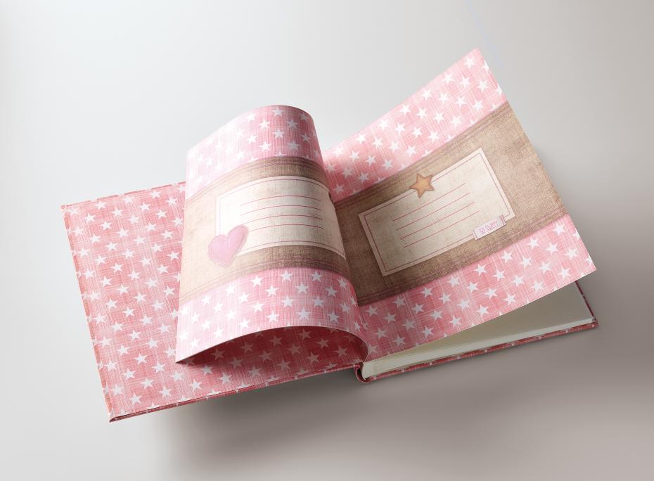 Little Album bb Girl Rose - 28x30,5 cm (50 pages blanches / 25 feuilles)