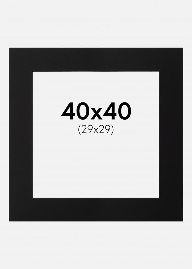 Passe-partout Noir (noyau noir) 40x40 cm (29x29)