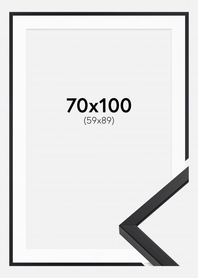 Cadre E-Line Wide Noir 70x100 cm - Passe-partout Blanc 60x90 cm
