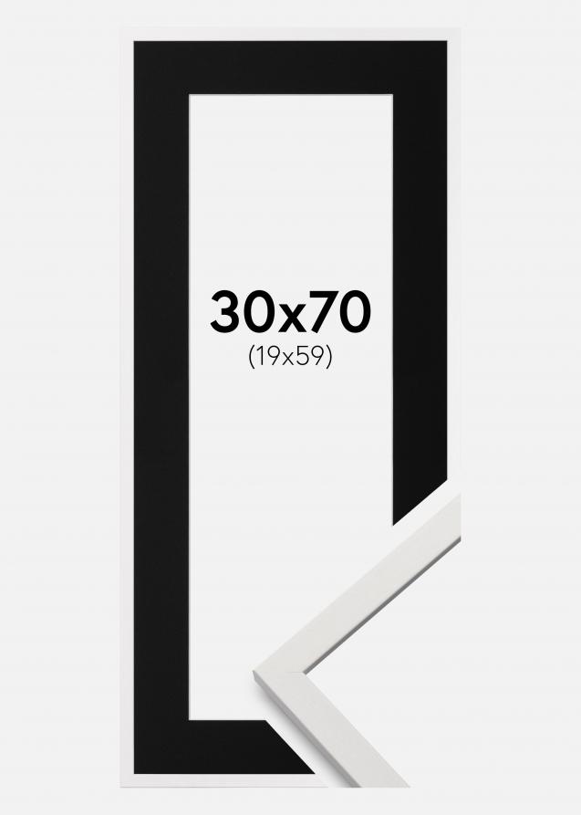 Cadre Edsbyn Blanc 30x70 cm - Passe-partout Noir 20x60 cm