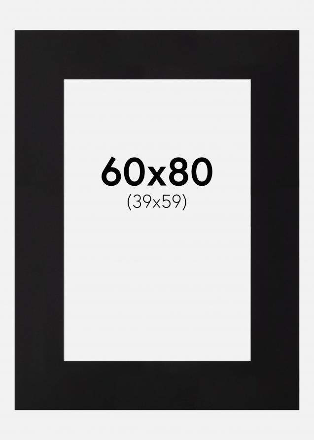 Passe-partout XL Noir (noyau blanc) 60x80 cm (39x59)