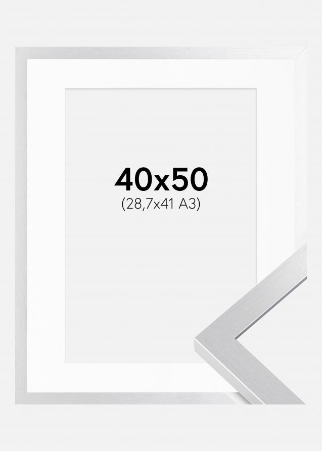 Cadre Selection Argent 40x50 cm - Passe-partout Blanc 29,7x42 cm (A3)