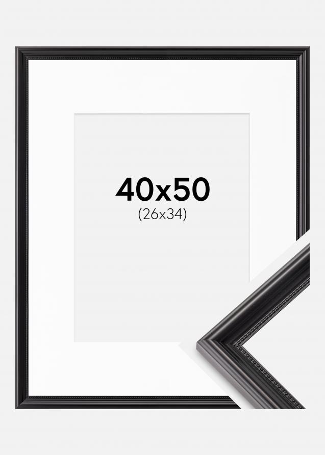 Cadre Gala Noir 40x50 cm - Passe-partout Blanc 27x35 cm