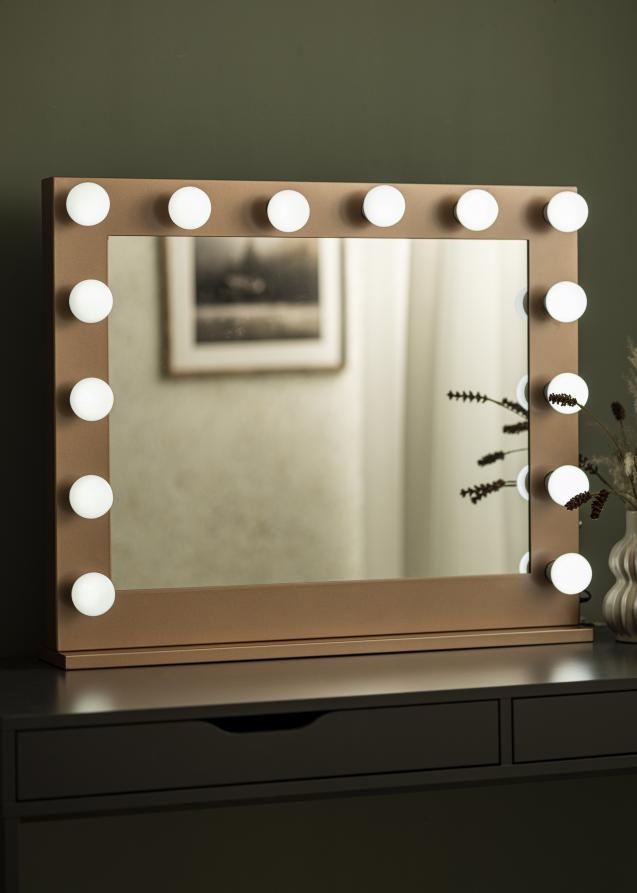 KAILA Miroir de maquillage Hollywood 14 E27 Or rosé 80x65 cm