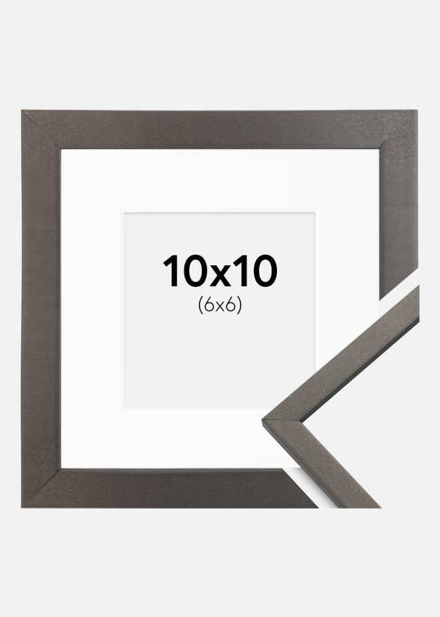 Cadre Edsbyn Graphite 10x10 cm - Passe-partout Blanc 7x7 cm