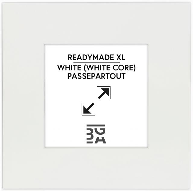 Passe-partout XL Blanc (noyau blanc) 40x40 cm (19x19)