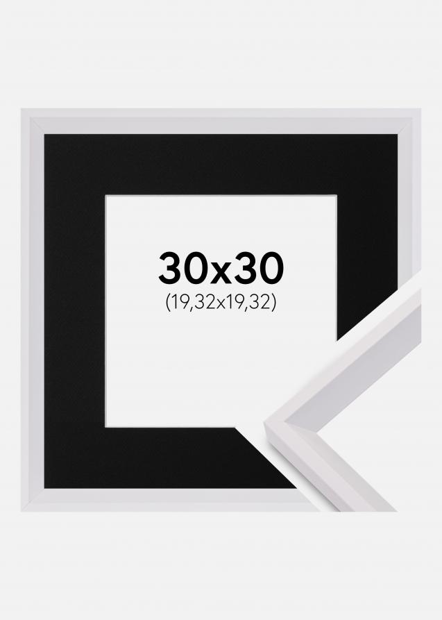 Cadre Globe Blanc 30x30 cm - Passe-partout Noir 8x8 pouces
