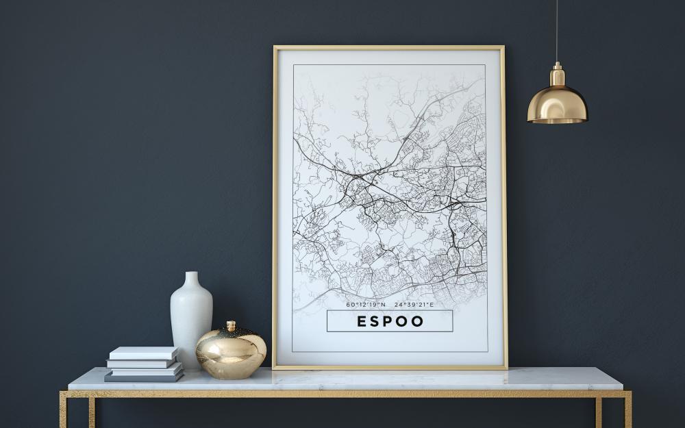 Map - Espoo - White