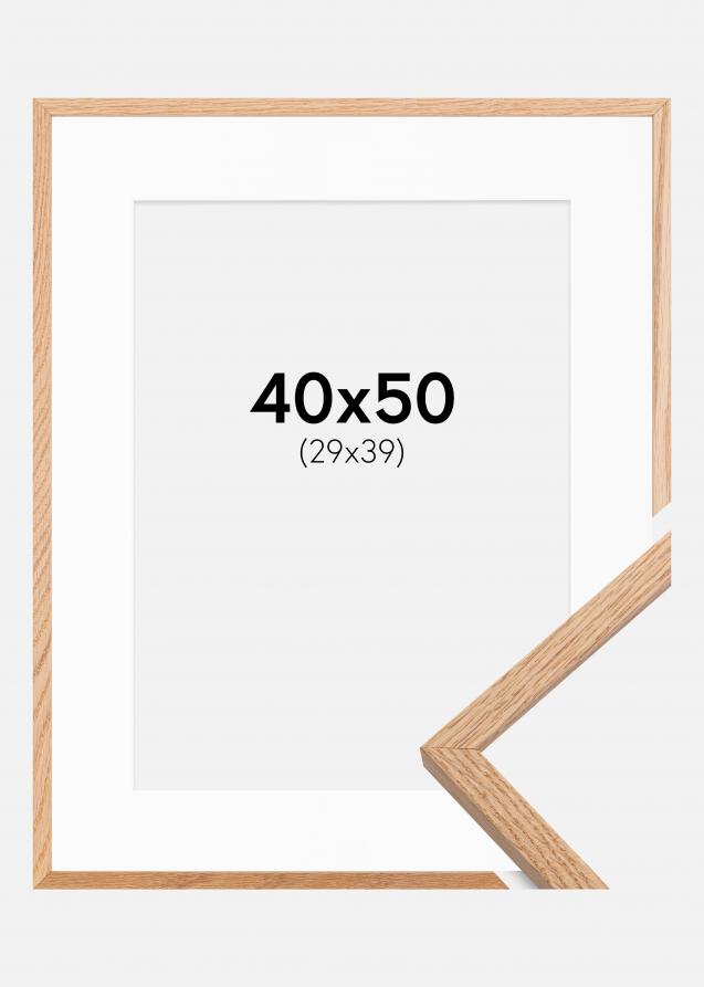 Cadre Oslo Chêne 40x50 cm - Passe-partout Blanc 30x40 cm