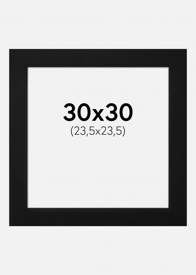 Passe-partout Noir Standard (noyau blanc) 30x30 cm (23,5x23,5)