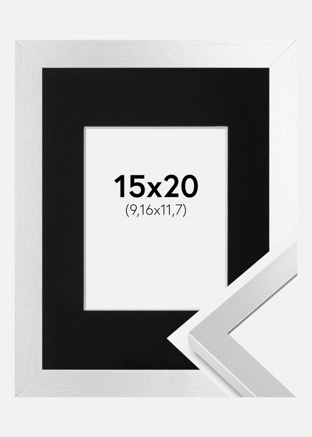 Cadre Selection Argent 15x20 cm - Passe-partout Noir 4x5 pouces