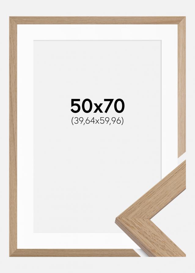 Cadre Trendline Chêne 50x70 cm - Passe-partout Blanc 16x24 pouces