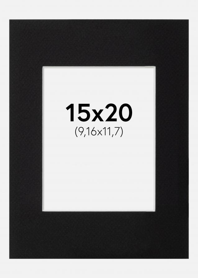 Passe-partout Noir Standard (noyau blanc) 15x20 cm (9,16x11,7)