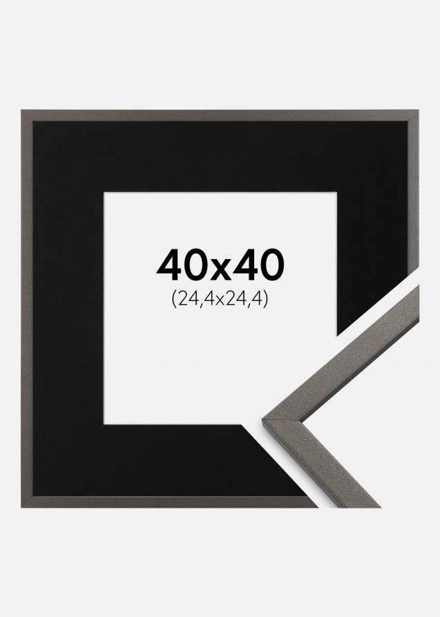 Cadre Edsbyn Graphite 40x40 cm - Passe-partout Noir 10x10 pouces