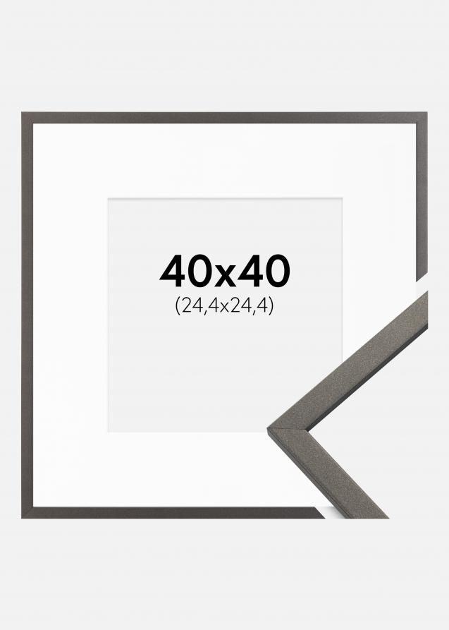 Cadre Edsbyn Graphite 40x40 cm - Passe-partout Blanc 10x10 pouces