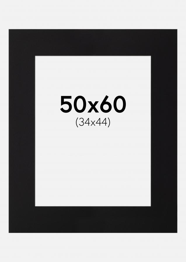 Passe-partout Noir Standard (noyau blanc) 50x60 cm (34x44)
