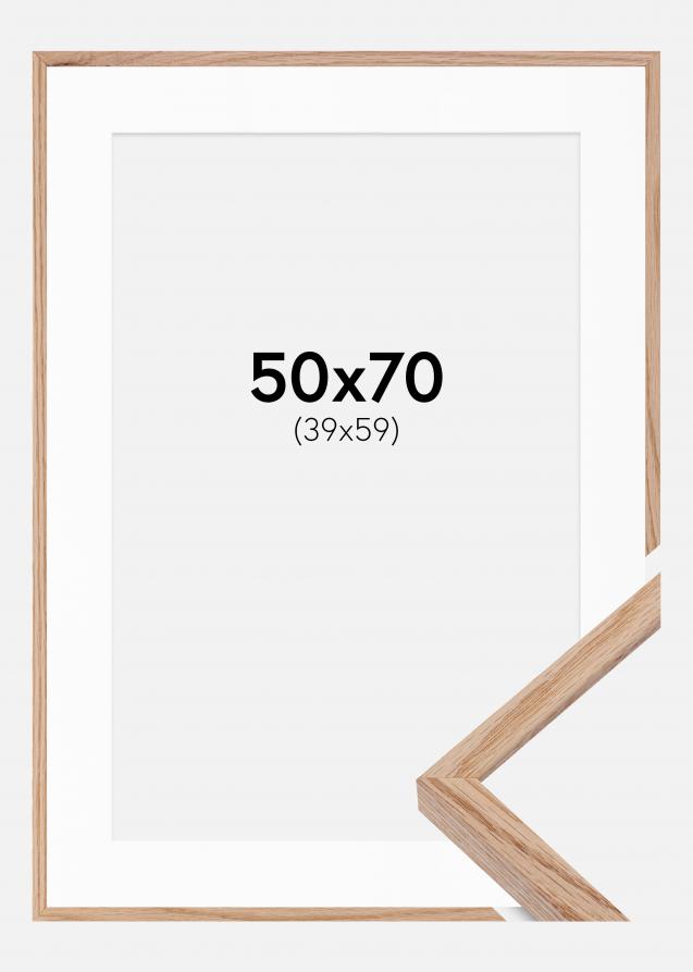 Cadre E-Line Chêne 50x70 cm - Passe-partout Blanc 40x60 cm