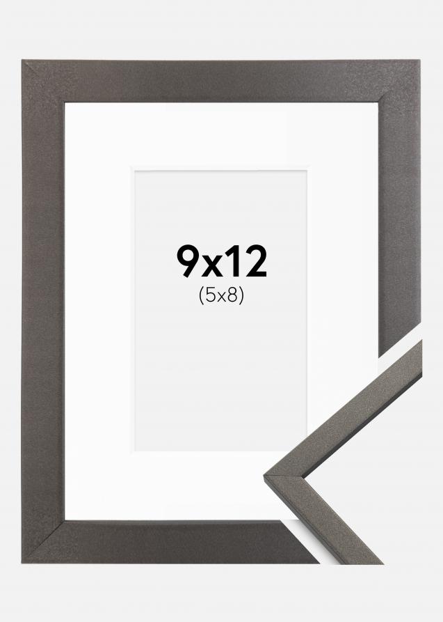 Cadre Edsbyn Graphite 9x12 cm - Passe-partout Blanc 6x9 cm