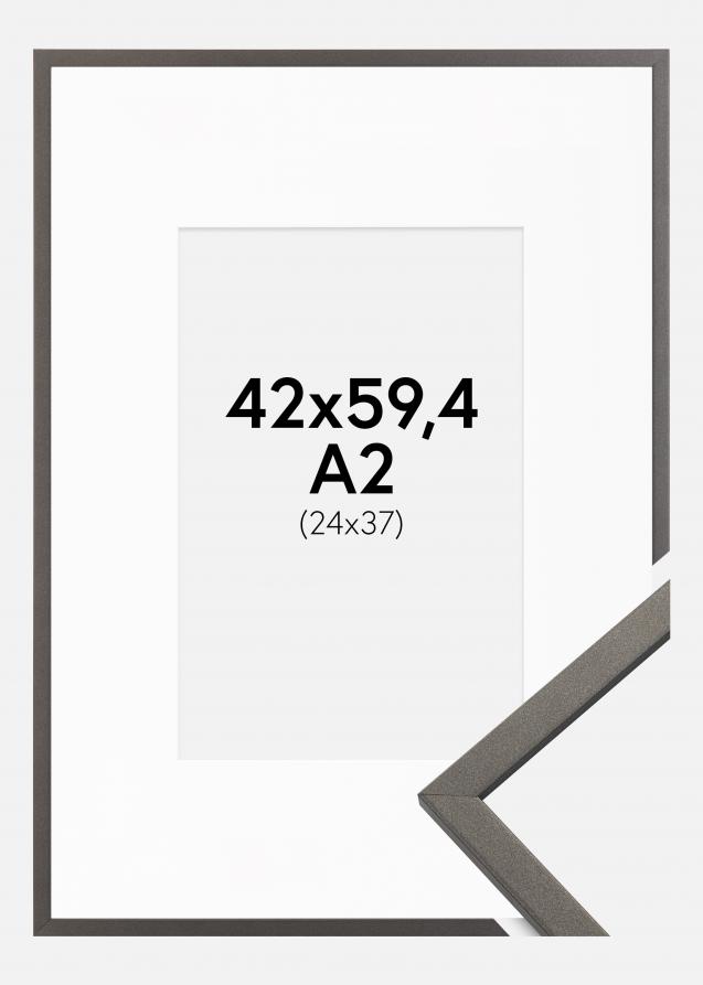Cadre Edsbyn Graphite 42x59,4 cm (A2) - Passe-partout Blanc 25x38 cm