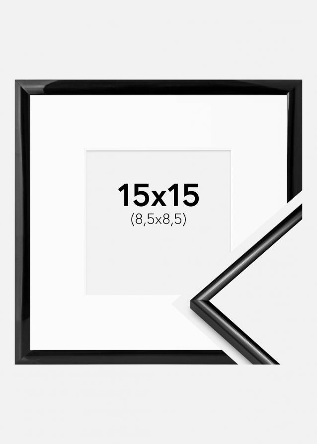 Cadre Scandi Noir 15x15 cm - Passe-partout Blanc 9x9 cm