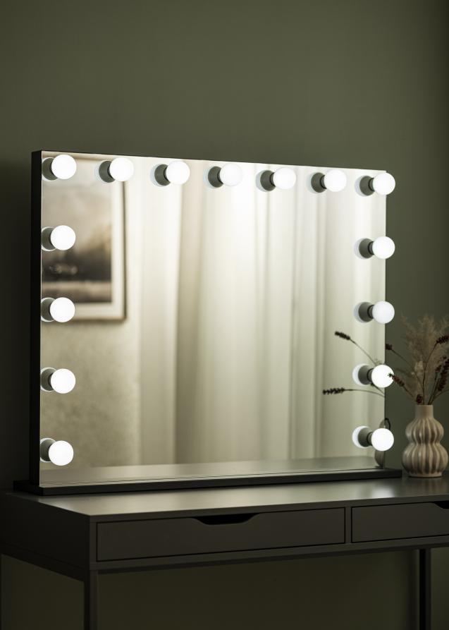 KAILA Miroir de maquillage Hollywood Edge 15 E27 Noir 100x80 cm