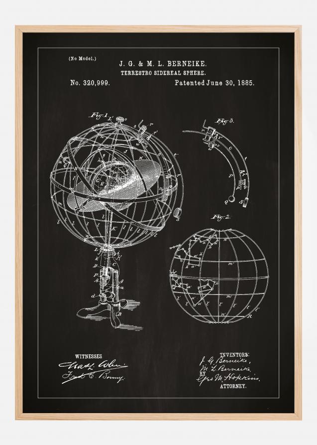 Dessin de brevet - Modèle astronomique - Noir Poster