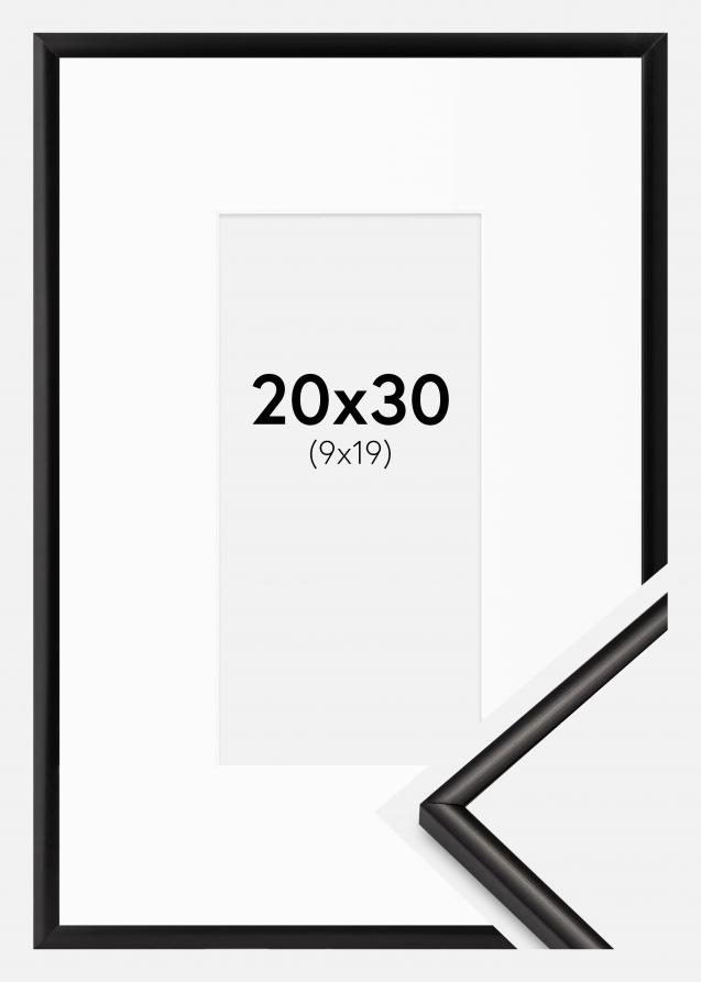 Cadre Scandi Matt Noir 20x30 cm - Passe-partout Blanc 10x20 cm